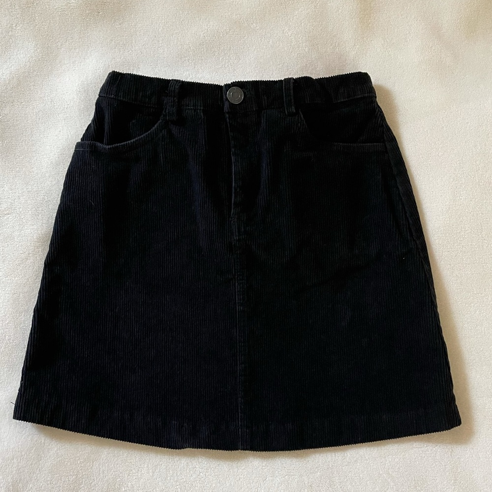 Brandy Melville Black Corduroy Mini Skirt